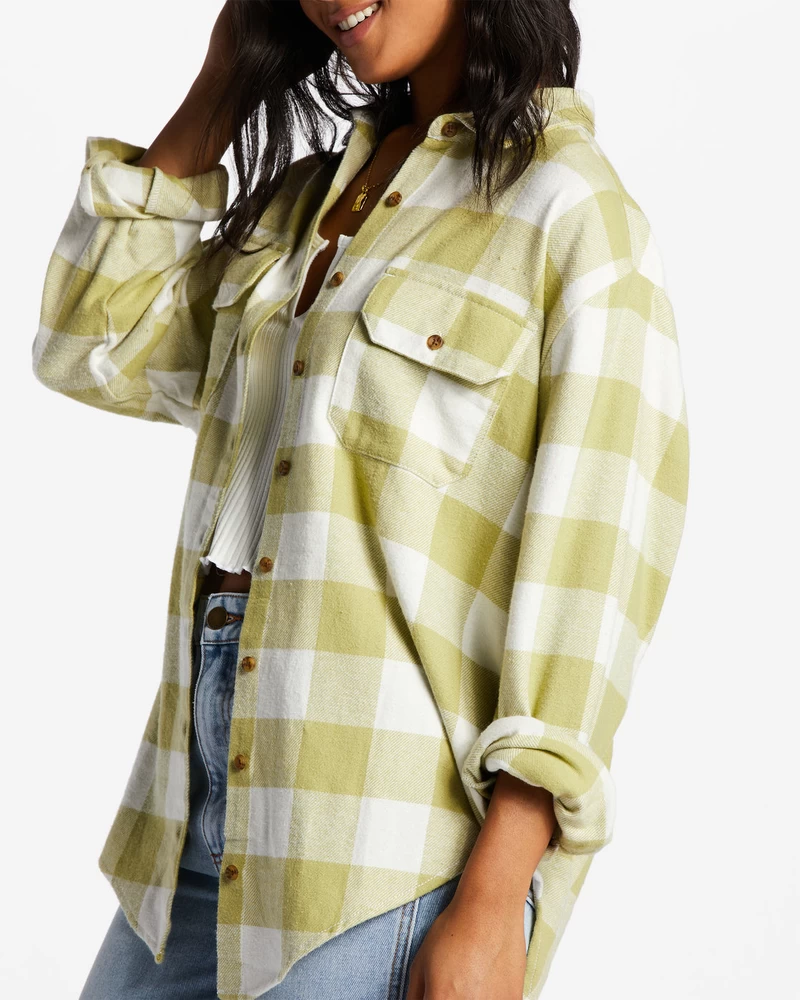 Billabong So Stoked Long Sleeve Flannel Shirt - Willow