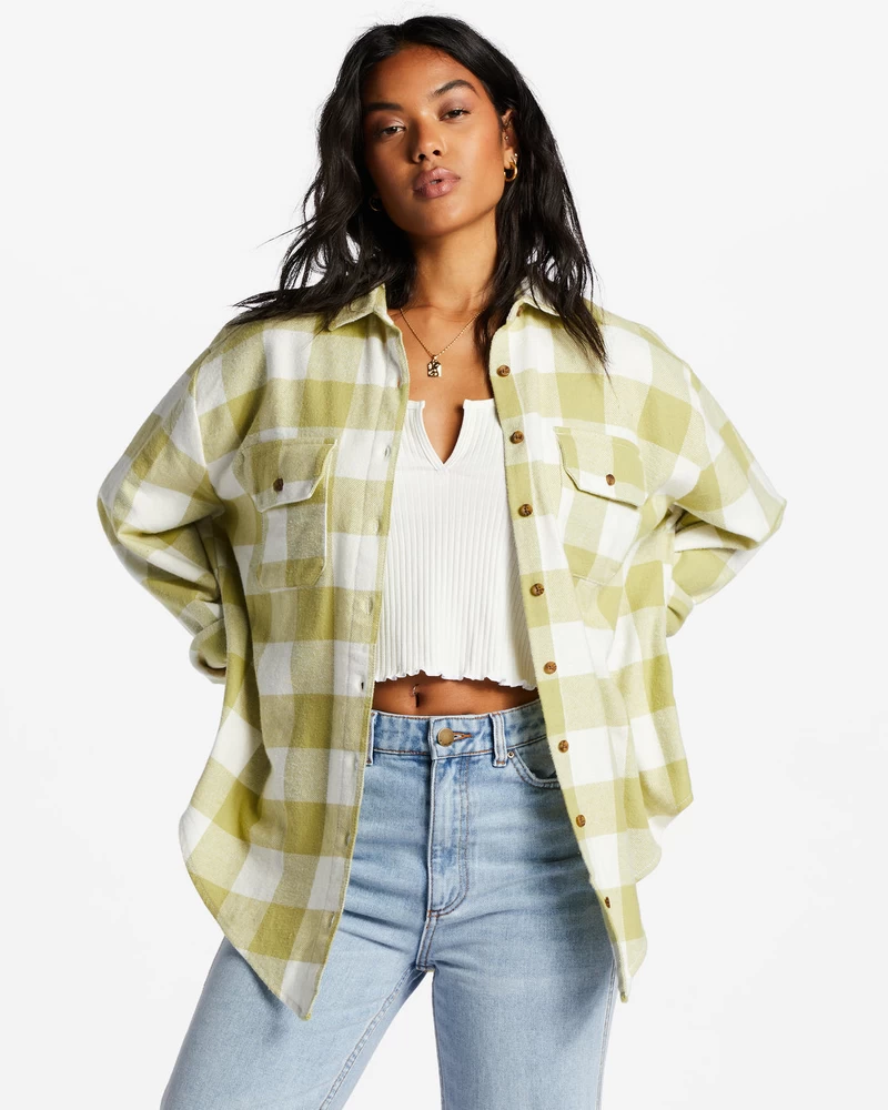 Billabong So Stoked Long Sleeve Flannel Shirt - Willow