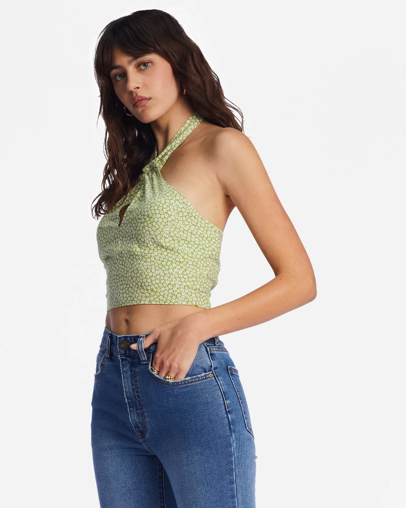 Billabong Retro Wave Crop Top - Moss Meadow