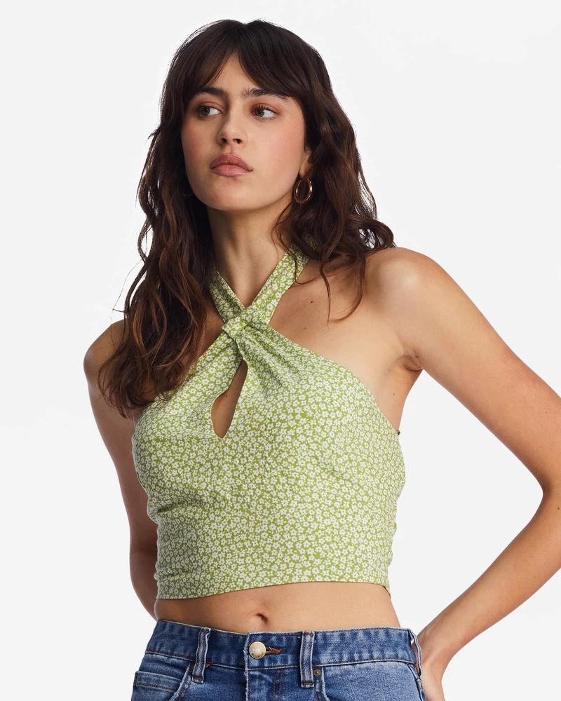 Billabong Retro Wave Crop Top - Moss Meadow