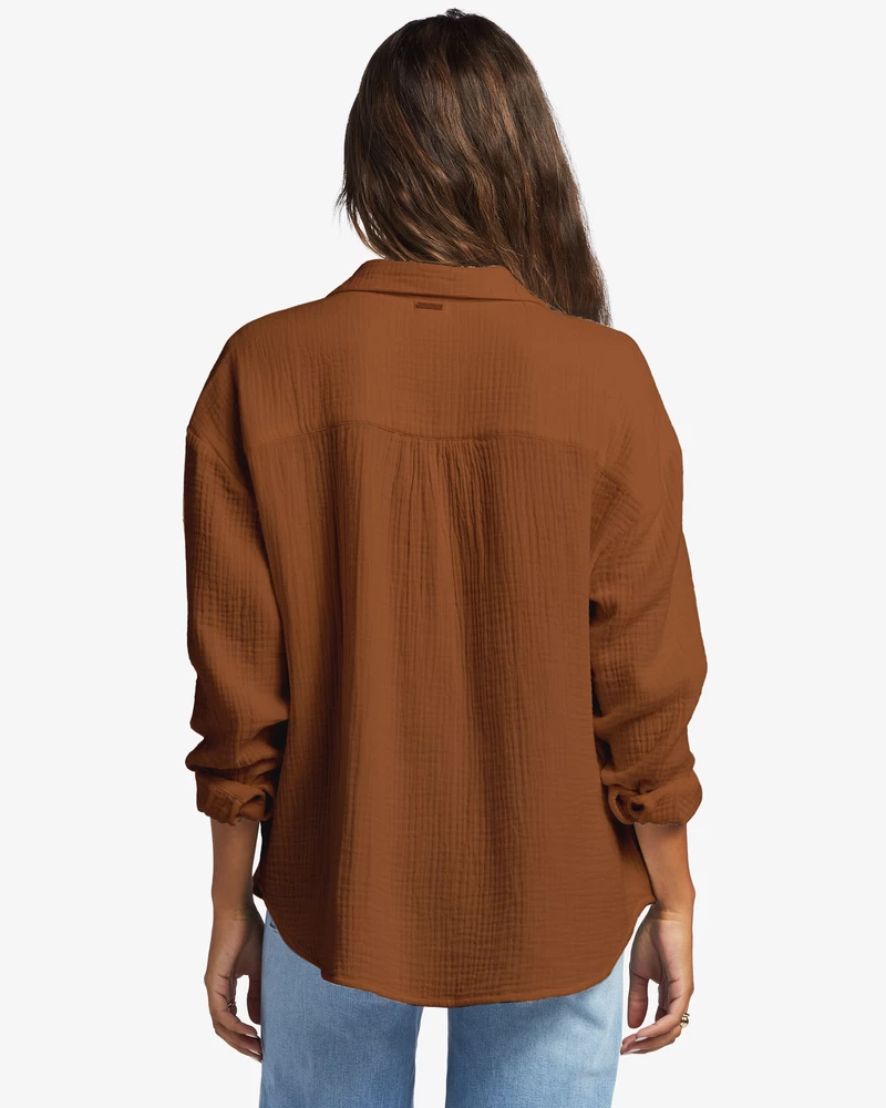 Billabong Right On Long Sleeve Shirt - Toasted Coconut