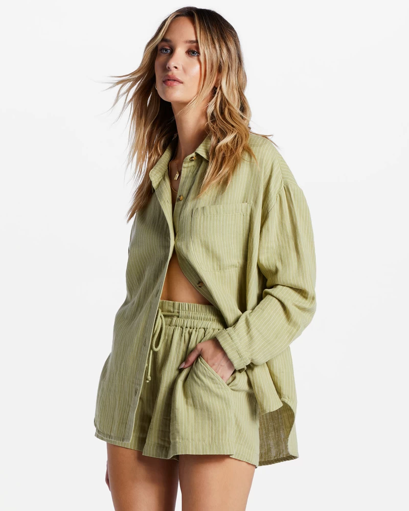 Billabong Right On Long Sleeve Shirt - Avocado 1