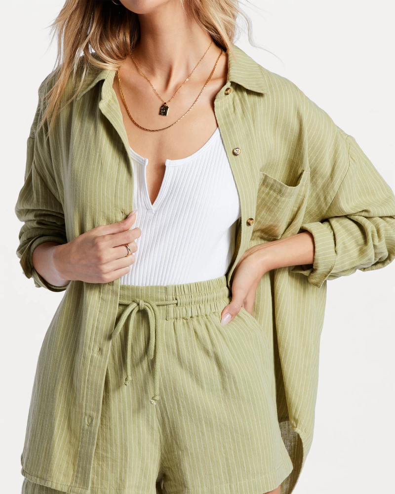 Billabong Right On Long Sleeve Shirt - Avocado 1
