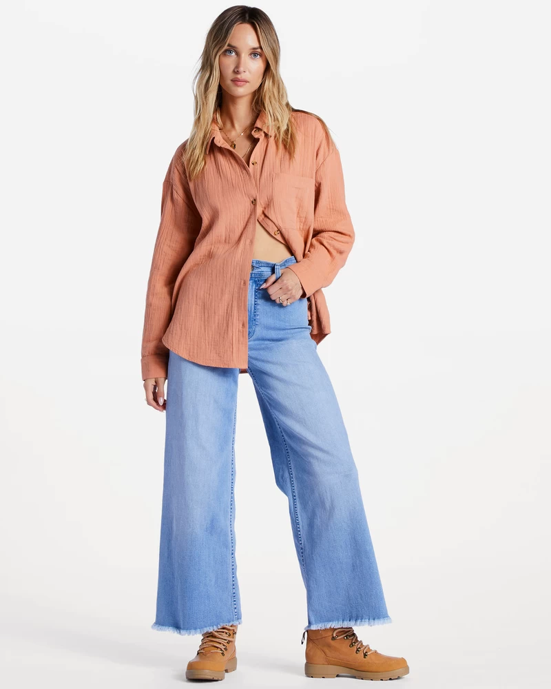 Billabong Right On Long Sleeve Shirt - Rose Dawn