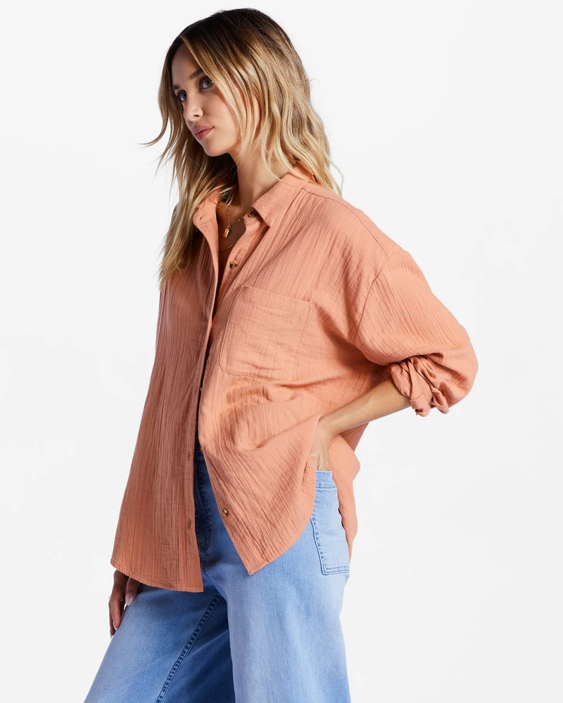 Billabong Right On Long Sleeve Shirt - Rose Dawn