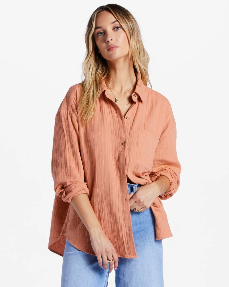 Billabong Desno Na Majici Dugih Rukava - Rose Dawn