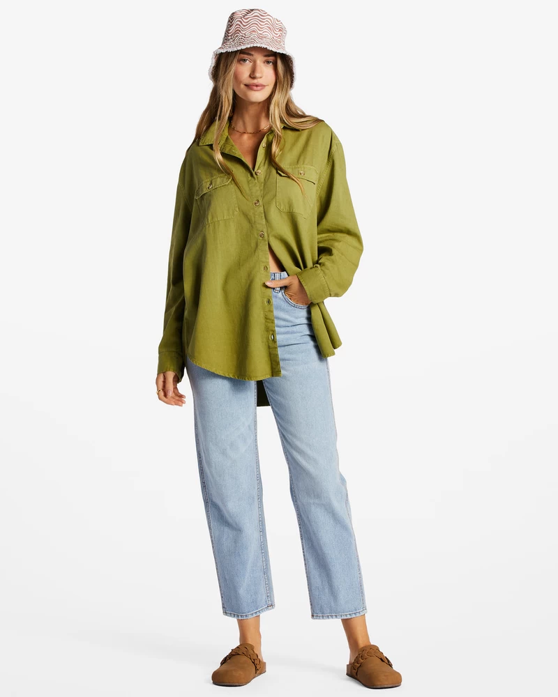 Billabong So Stoked Twill Langermet Skjorte - Grønne øyne