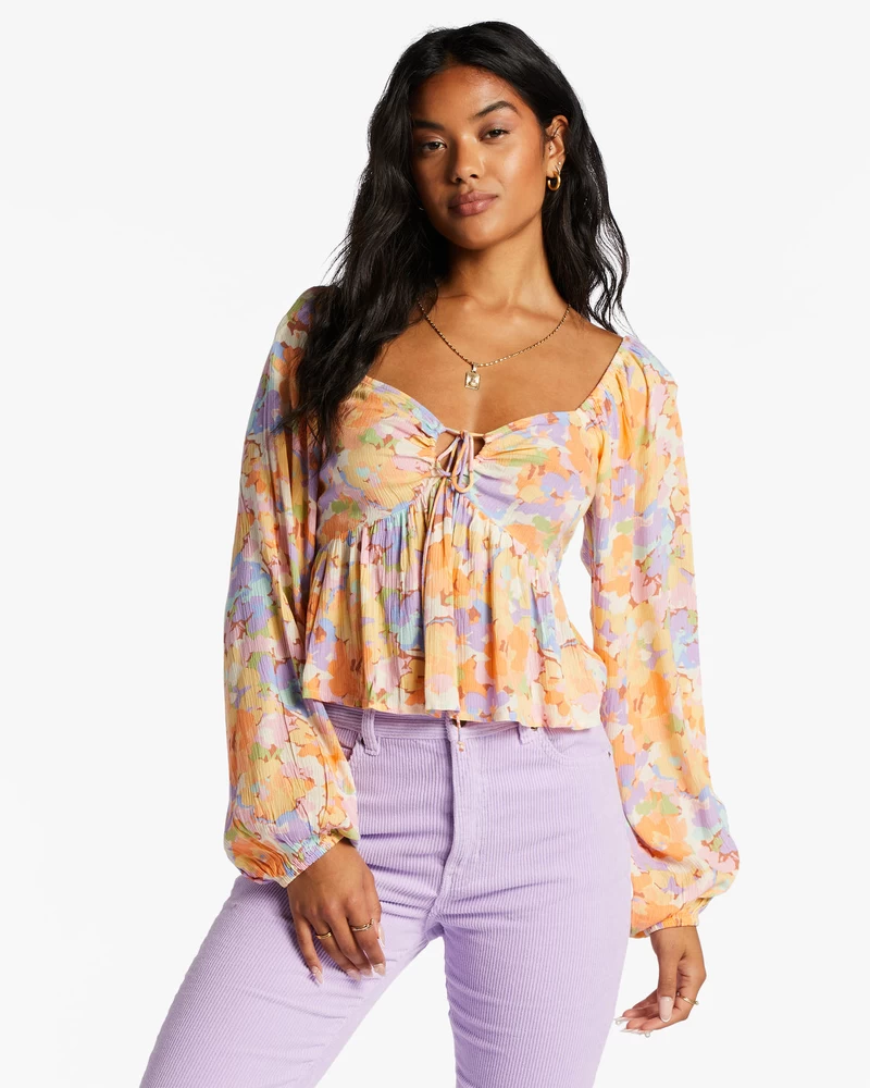 Billabong Seu Top Crop Favorito - Branco Multi