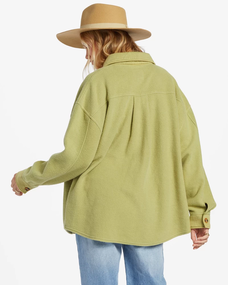 Billabong Anytime Shacket Oversized Button-Through Jacket - Avocado