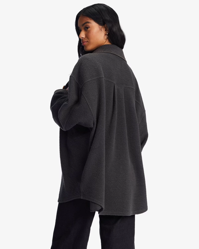 Billabong Anytime Shacket Prevelika Jakna Na Kopčanje - Crno 1