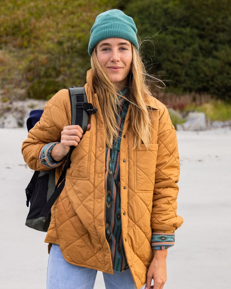 Billabong Transport Shacket Snap Front Overshirt - Caramel