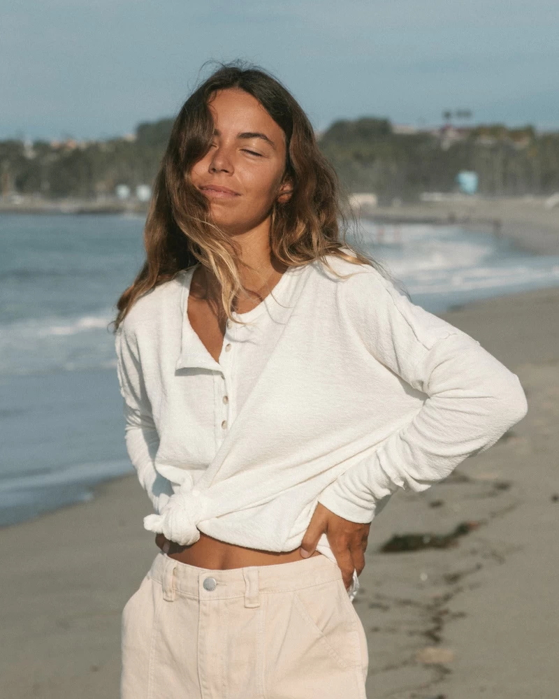 Billabong New Anyday Henley Top - Salt Crystal