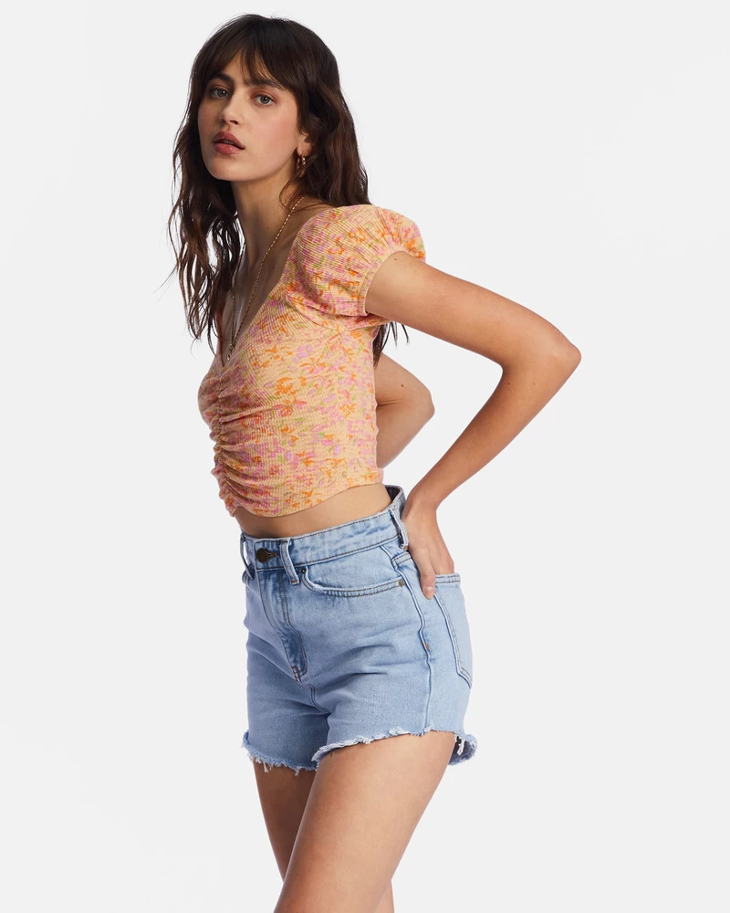Billabong Pretty Sweet Crop Top - Peach Punch