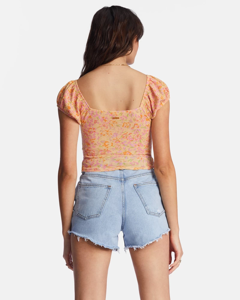 Billabong Pretty Sweet Crop Top - Peach Punch