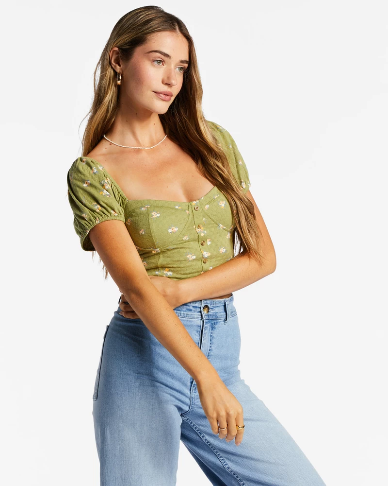 Billabong Sweet Memory Knitted Top - Green Eyes