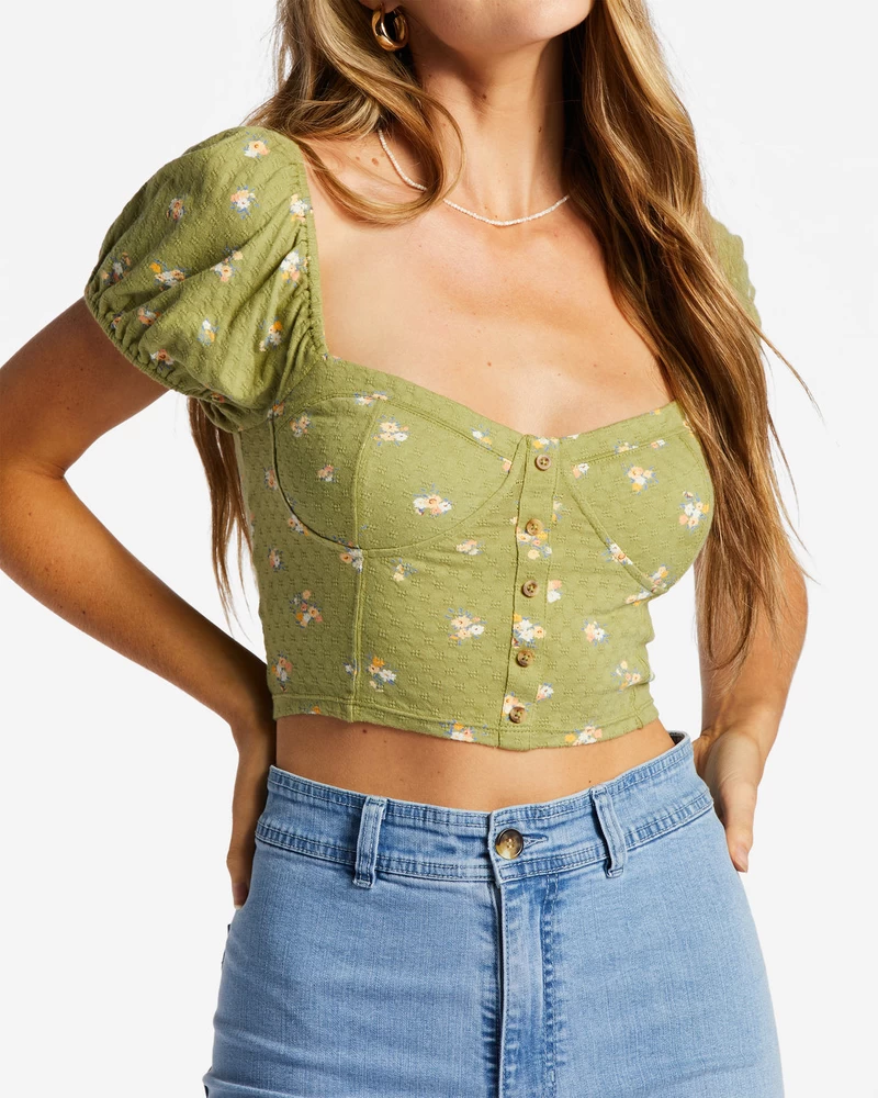 Billabong Sweet Memory Knitted Top - Green Eyes
