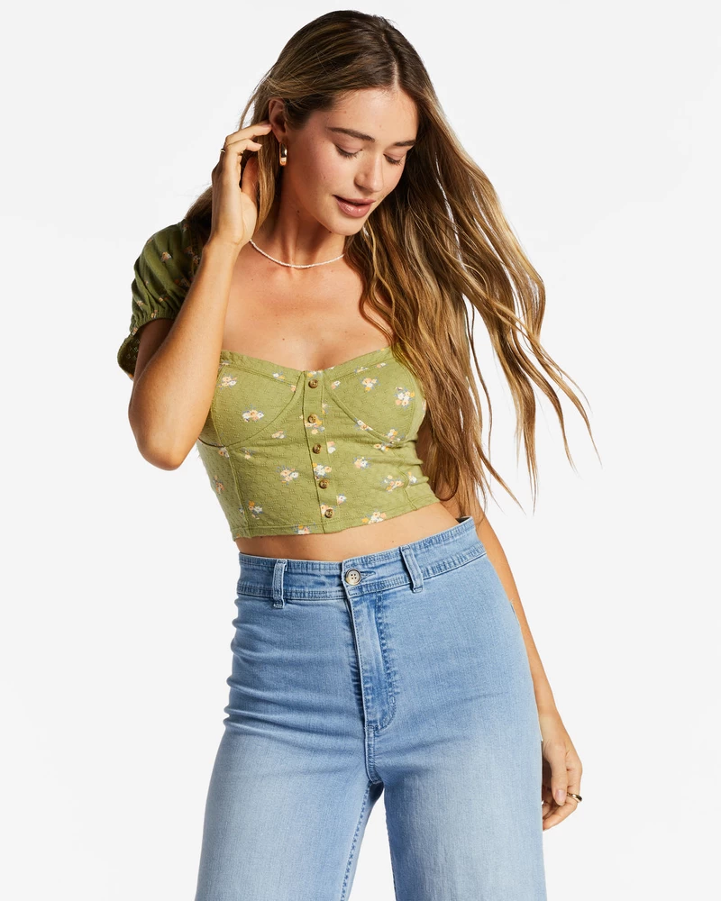 Billabong Sweet Memory Knitted Top - Green Eyes