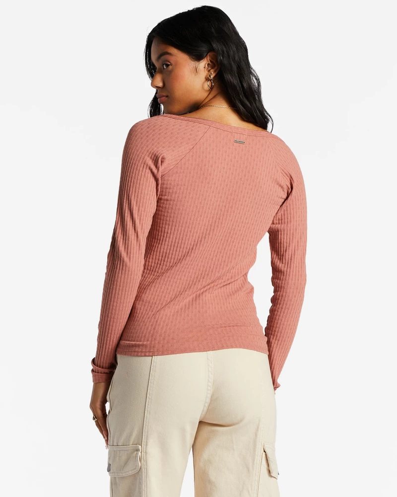 Billabong Call Me Rib Knit Top - Sweet Tea