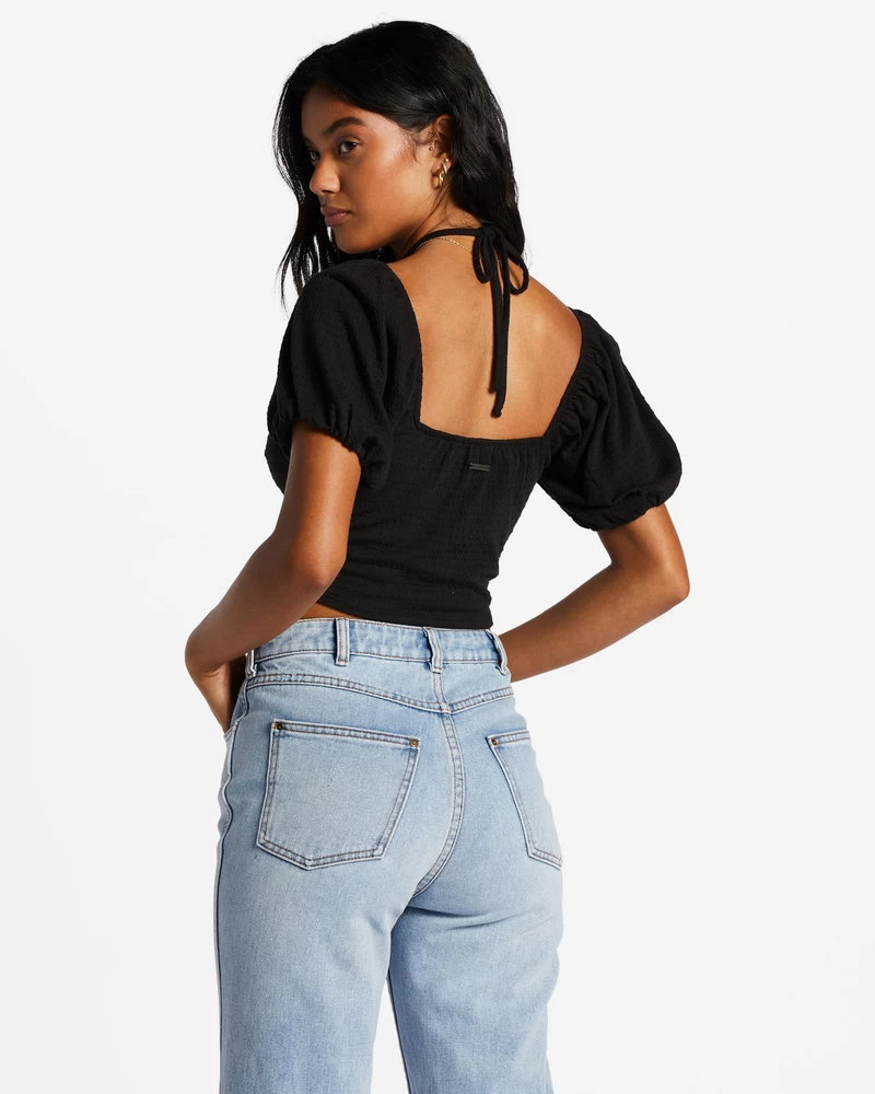 Billabong Love Again Halter Top - Black Pebble