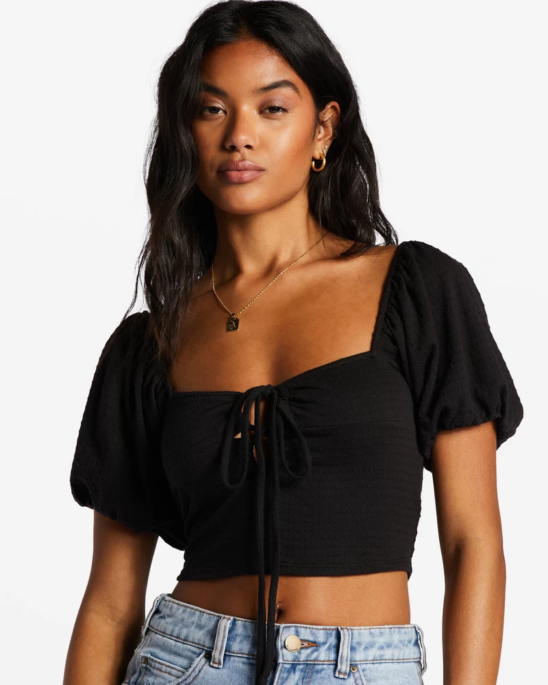Billabong Love Again Halter Top - Black Pebble