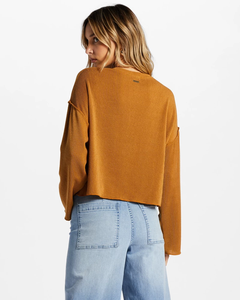 Billabong You Seam Happy Rib Knit Top - Cider