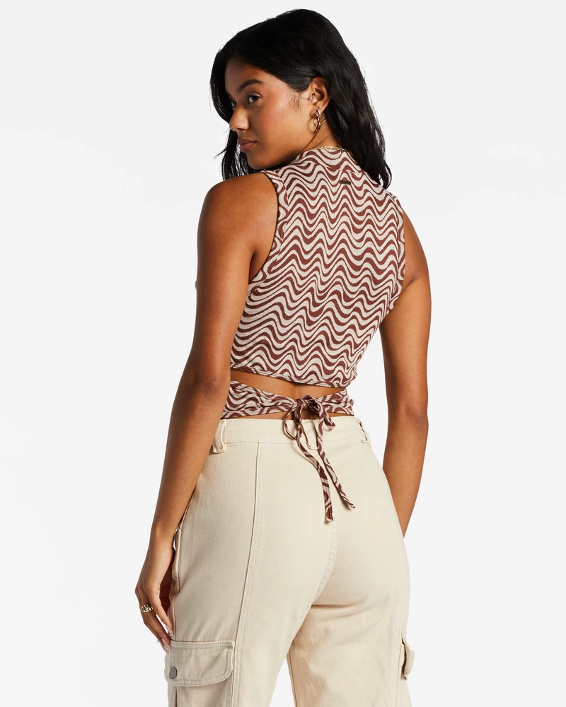Blusa De Malha Billabong Wavey Babe - Mocha