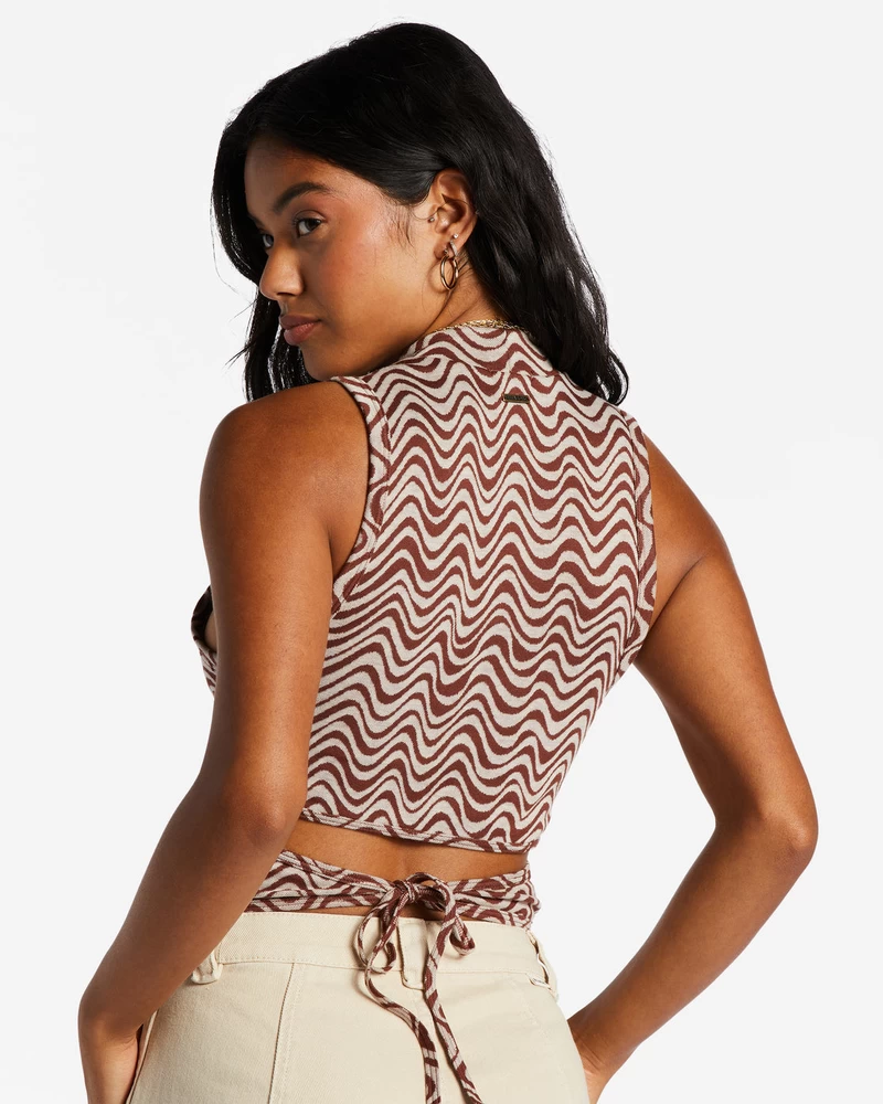 Blusa De Malha Billabong Wavey Babe - Mocha