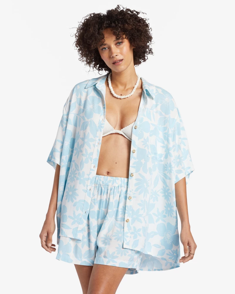 Billabong On Vacation Woven Shirt - Bliss Blue