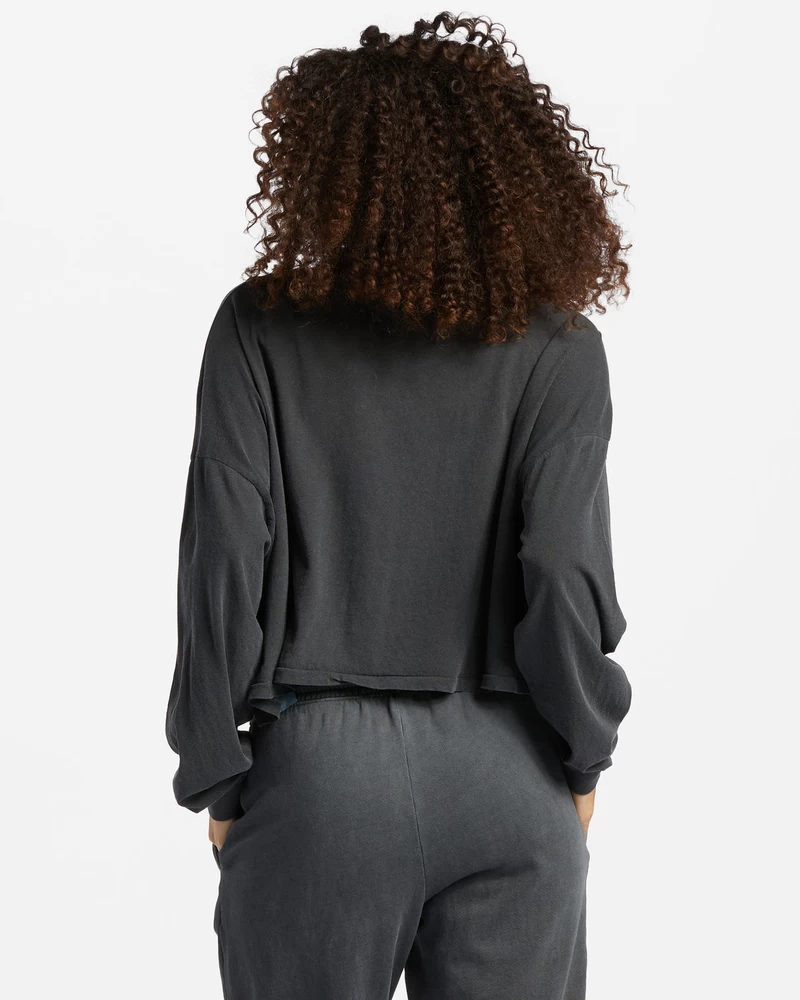 Billabong Beach Boyfriend Langermet Crop Topp - Svart Rullestein