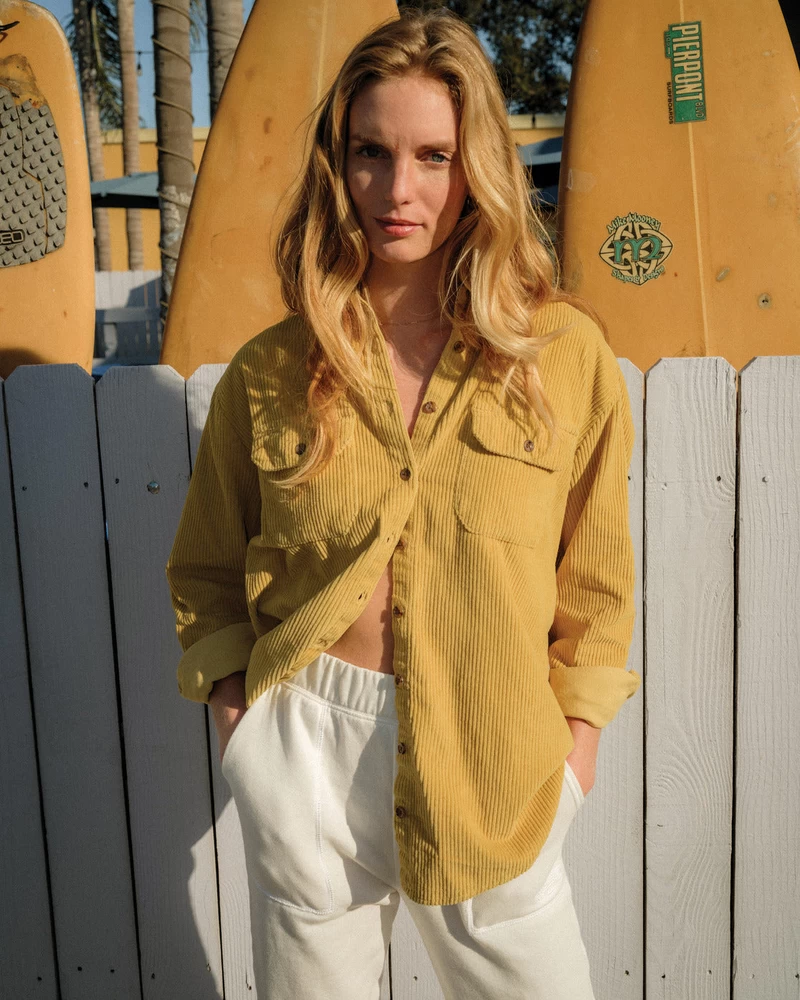 Billabong So Stoked Cord Long Sleeve Top - Kiwi