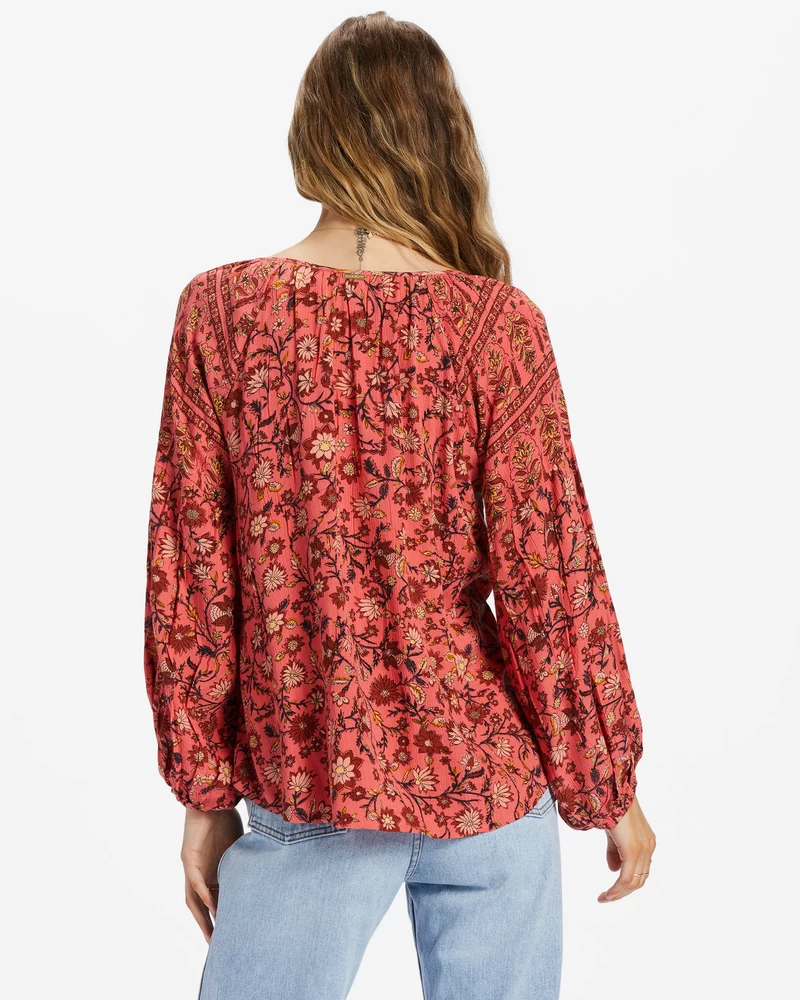 Billabong Shes A Dreamer Woven Shirt - Hibiscus