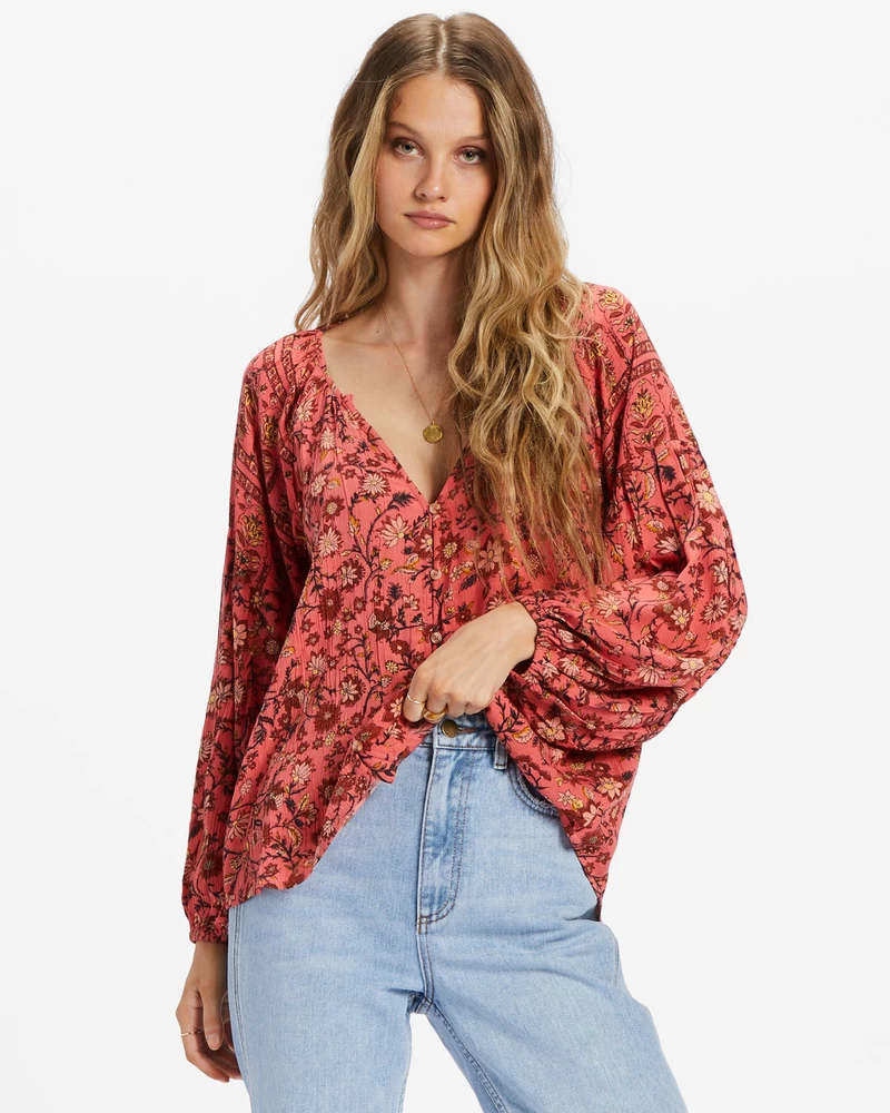 Billabong Shes A Dreamer Tkana Košulja - Hibiskus