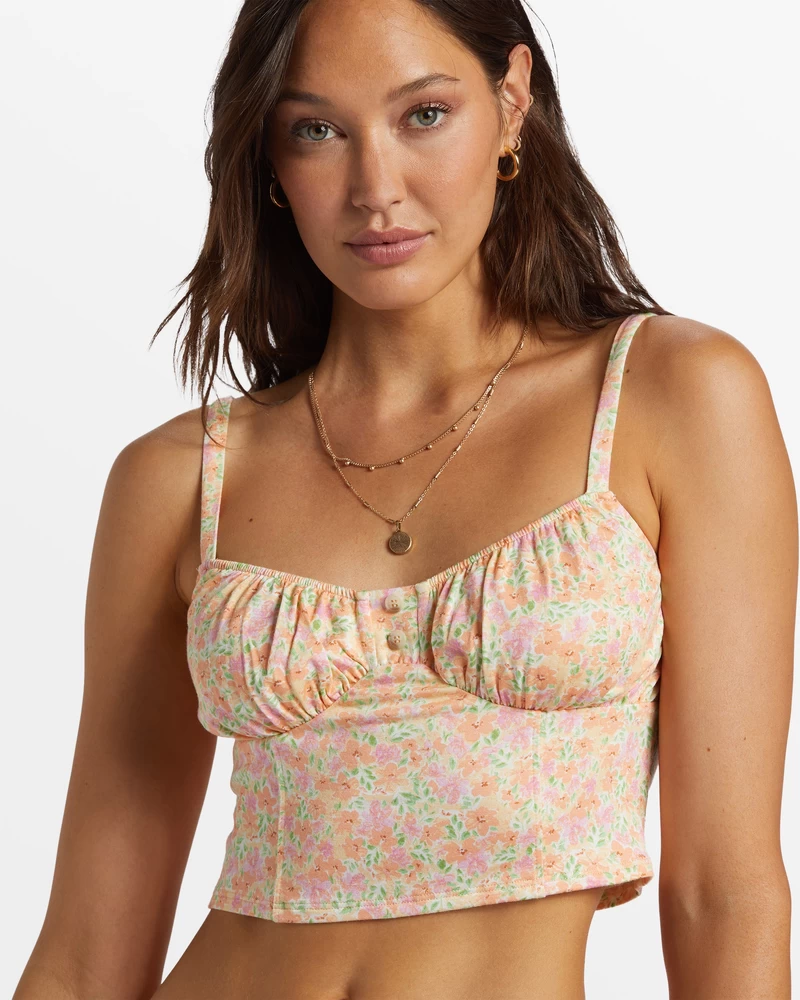 Billabong Sweet Days Fitted Tank Top - Tangy Peach