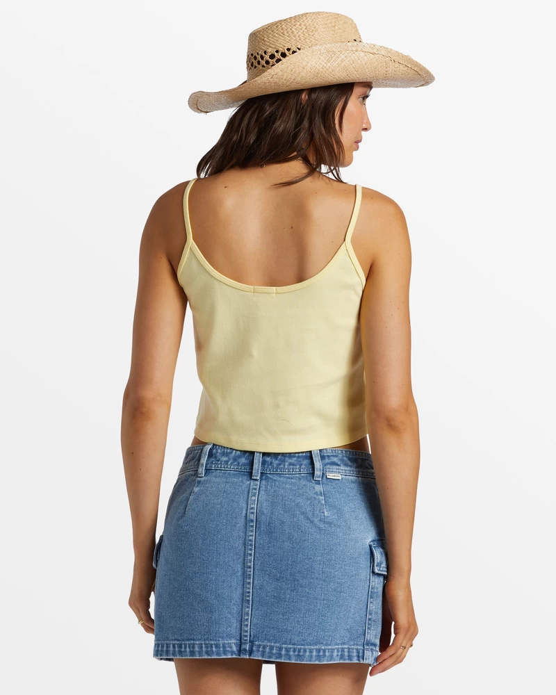 Regata Cropped Billabong Aloe - Amarelo Suave