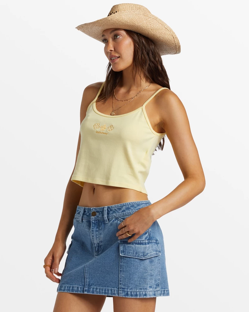Regata Cropped Billabong Aloe - Amarelo Suave