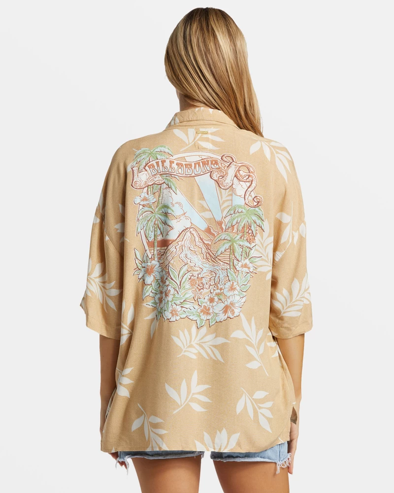 Billabong Beach Side Oversized Short Sleeve Shirt - Multi