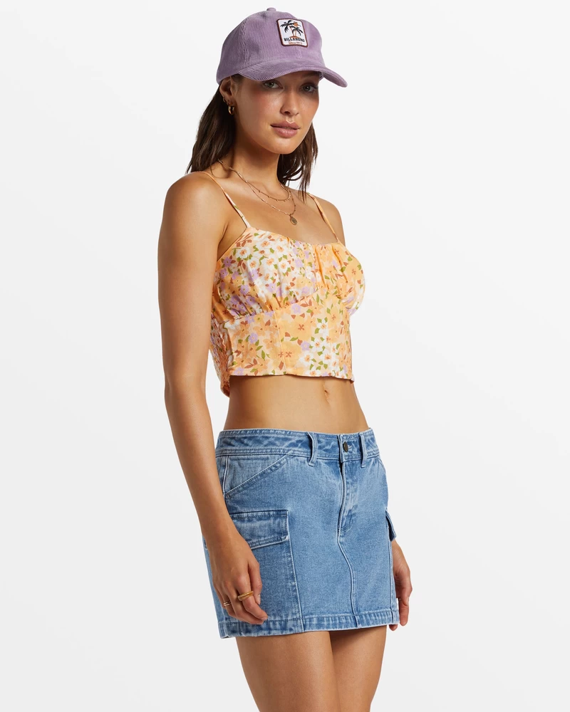 Billabong Så Enkel Cropped Cami Topp - Fersken Pisk