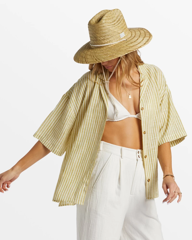 Billabong Beach Side Oversized Short Sleeve Shirt - Moss Joy