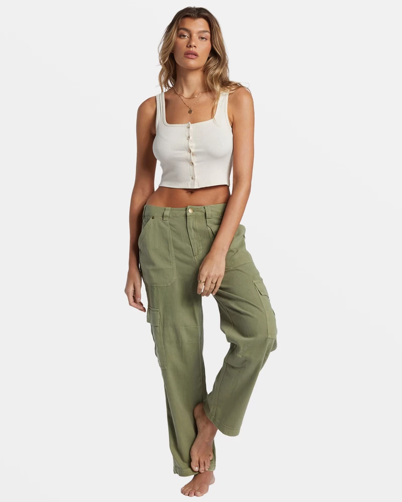 Blusa Cropped Billabong Summerset - Boné Branco