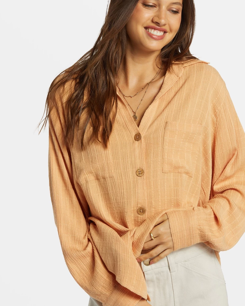 Billabong Swell Long Sleeve Shirt - Baked Clay