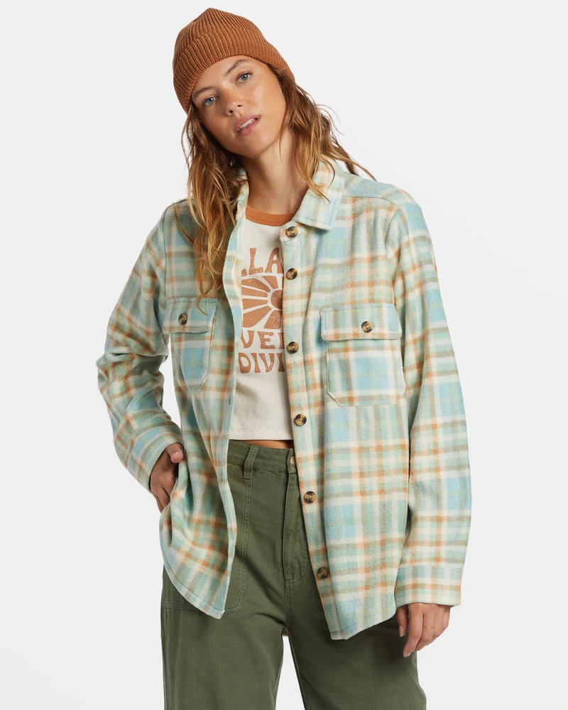Billabong Forge Fleece Shacket - Blue Haze