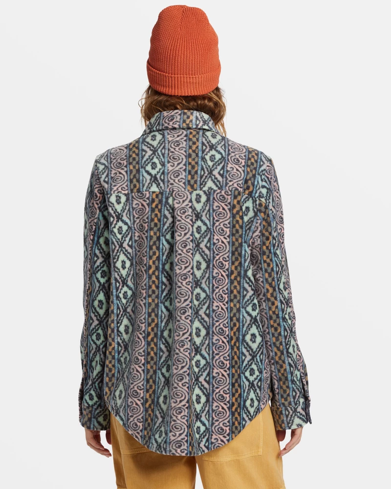 Billabong Forge Fleece Shacket - Dusty Peach