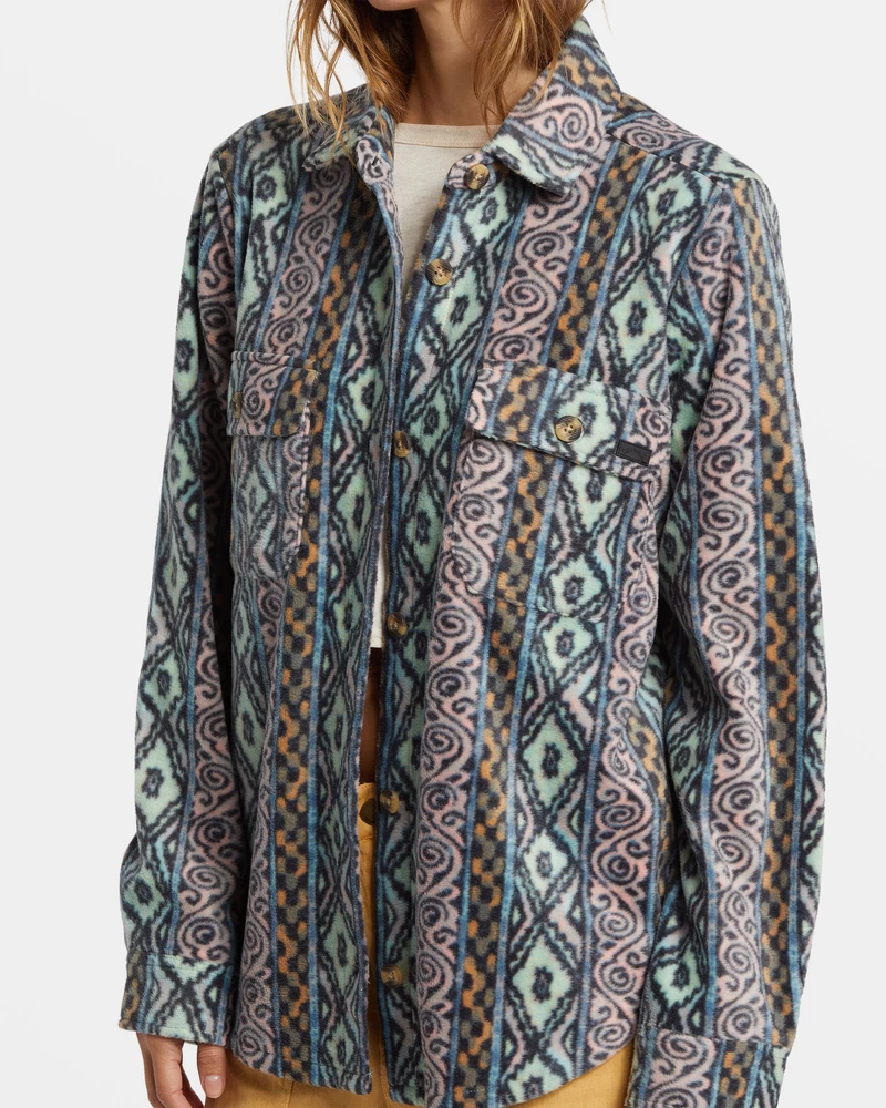 Billabong Forge Fleece Shacket - Dusty Peach