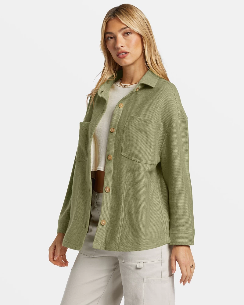 Billabong Everytime Oversized Shacket - Avocado