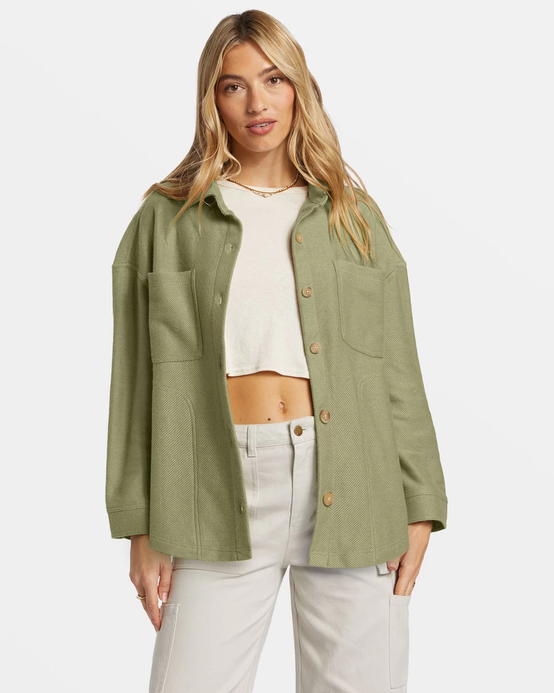 Billabong Everytime Oversized Shacket - Avocado
