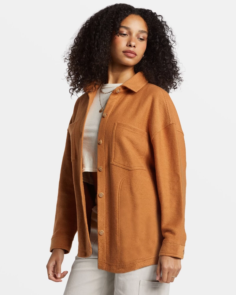 Billabong Everytime Oversized Shacket - Sandalwood