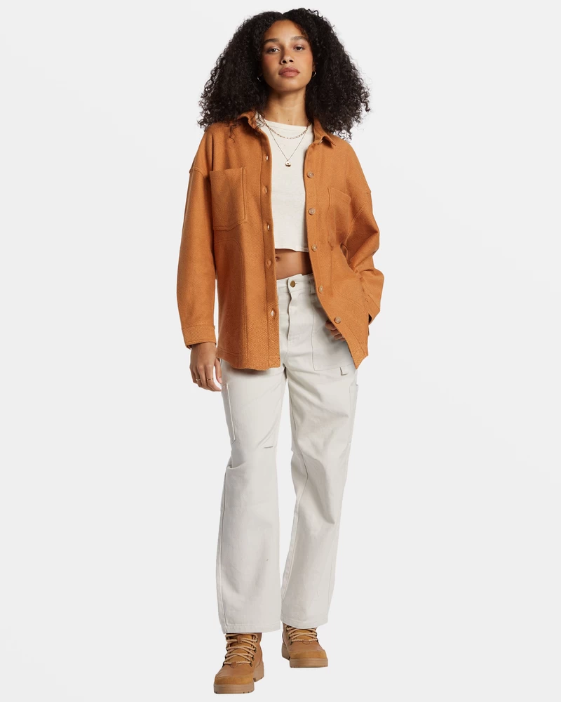 Billabong Everytime Oversized Shacket - Sandalwood