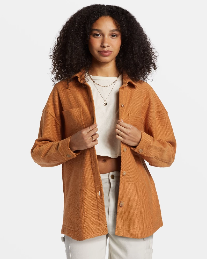 Billabong Everytime Oversized Shacket - Sandalwood