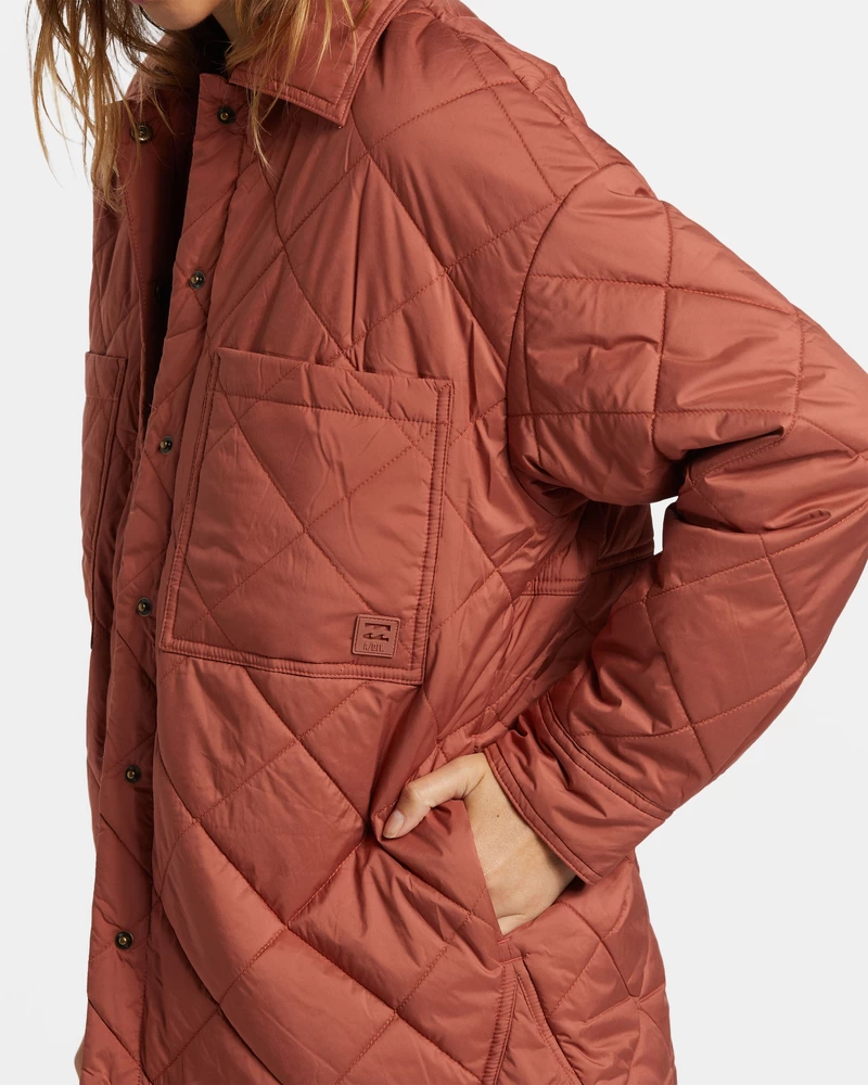 Billabong Transport Shacket Snap Front Overshirt - Salda šokolāde