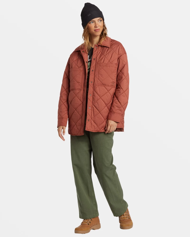 Billabong Transport Shacket Snap Front Overshirt - Salda šokolāde